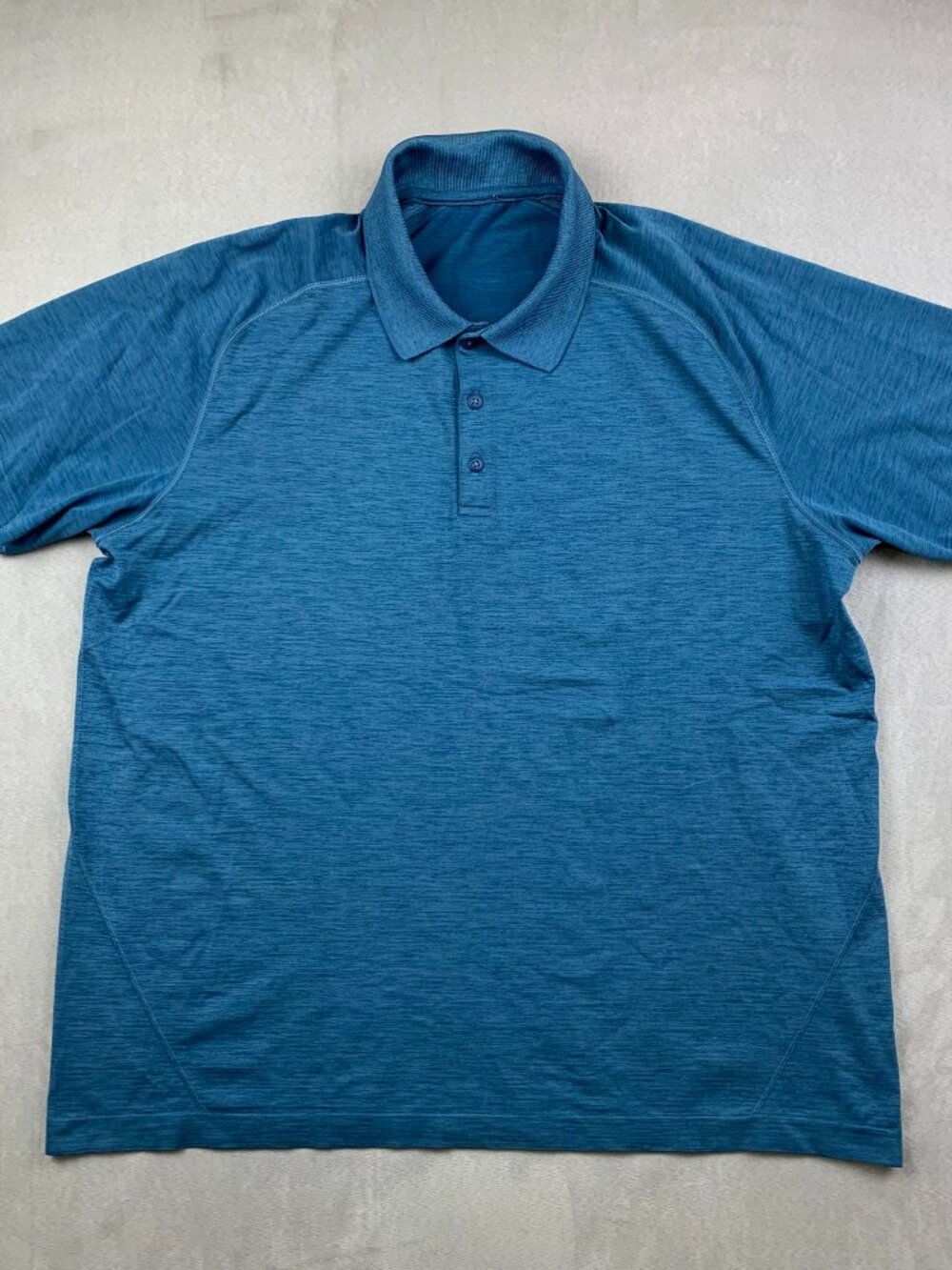 Lululemon Mens Shirt 2XL Blue Metal Vent Tech Polo Short-Sleeve Performance